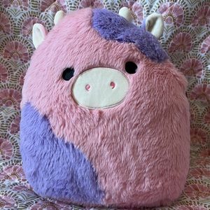 Patty Fuzzamallow Squishmallow - 12” Pink/Purple Fuzzy Cow Squishmallows Plush